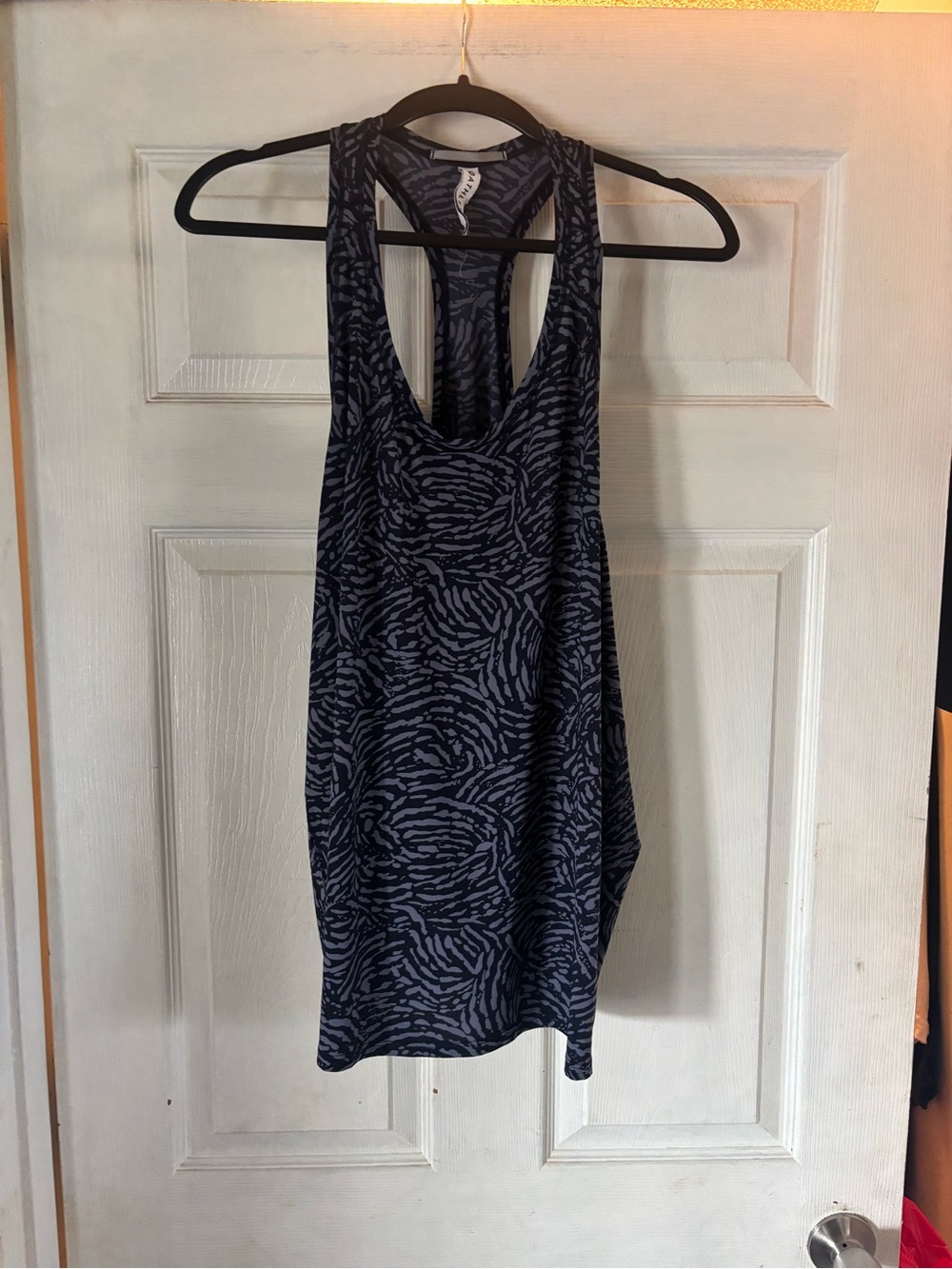 Athleta Navy and Light Blue Printed Racerback Tank